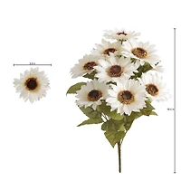 18.5" Basic Small Cream Sunflower Bush by Ashland
