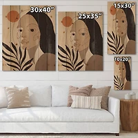 Designart - Retro Minimal Portrait of Young Woman