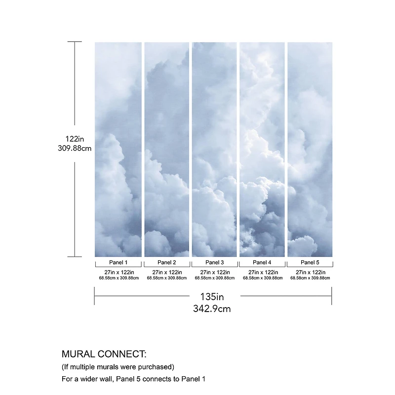 Katie Hunt Sky Blue In The Clouds Wall Mural