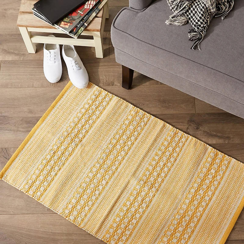 DII® Honey Gold Dobby Stripe Hand-Loomed Rug, 2ft. x 3ft.