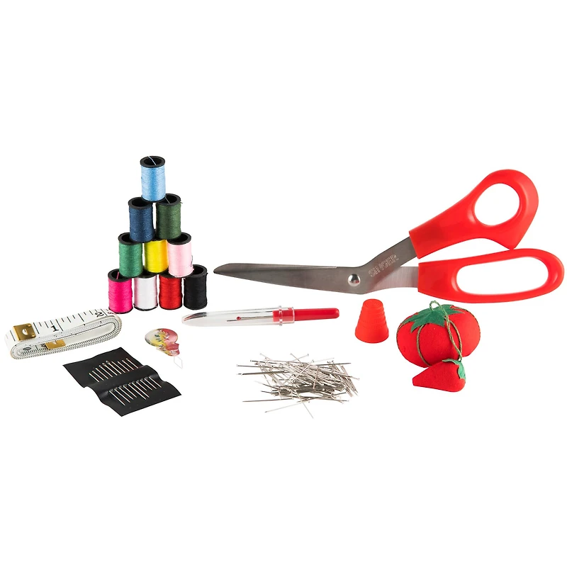 SINGER® Pink & Black Notions Pattern Sewing Basket Kit