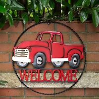 Glitzhome® 20" Farmhouse Metal Truck Welcome Wall Sign