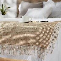 DII® Stone & White Waffle Knit Throw