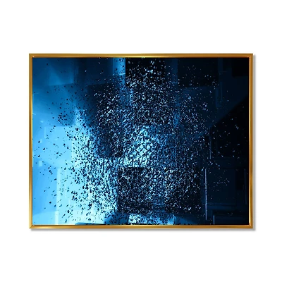 Designart - Fractal 3D Blue Paint Splash