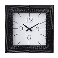 Black Metal Modern Wall Clock, 12" x 3" x 12"