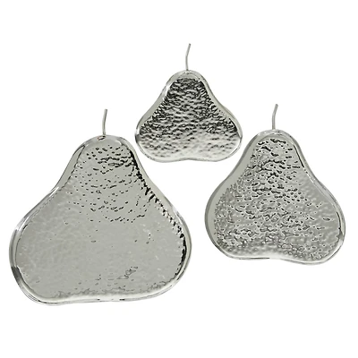 Silver Stainless Steel Contemporary Decorative Tray Set