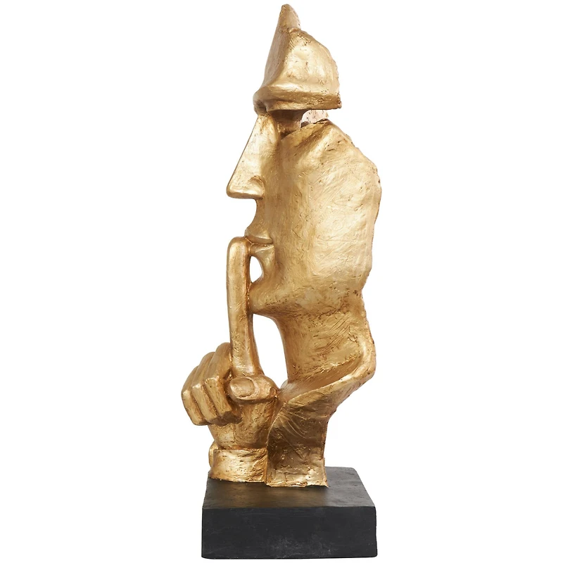 3ft. Gold Abstract Cutout Quiet Gesture Face Sculpture