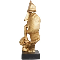 3ft. Gold Abstract Cutout Quiet Gesture Face Sculpture
