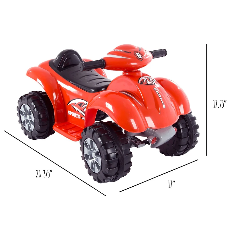Toy Time Red Battery Powered Ride-On ATV Dinosaur Quad