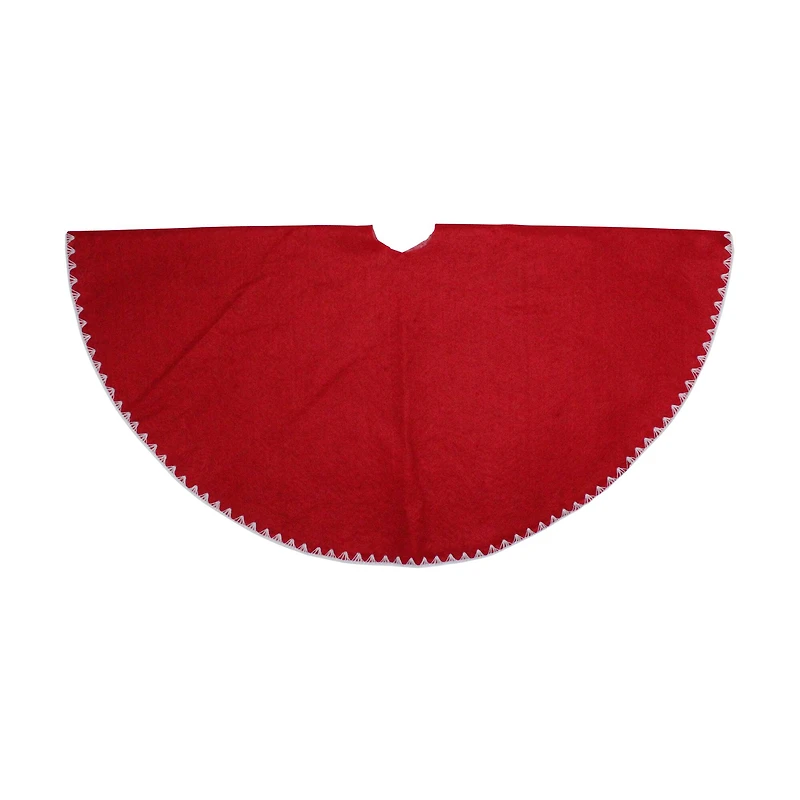 26" Christmas Traditions Cardinal Red with Stitching Mini Tree Skirt