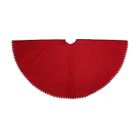 26" Christmas Traditions Cardinal Red with Stitching Mini Tree Skirt