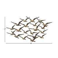 Gold Iron Coastal Birds Wall Décor
