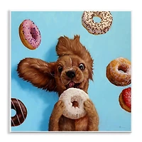 Stupell Industries Funny Dog Licking Donut Wall Plaque Art