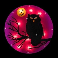 Lighted Owl Halloween Window Silhouette