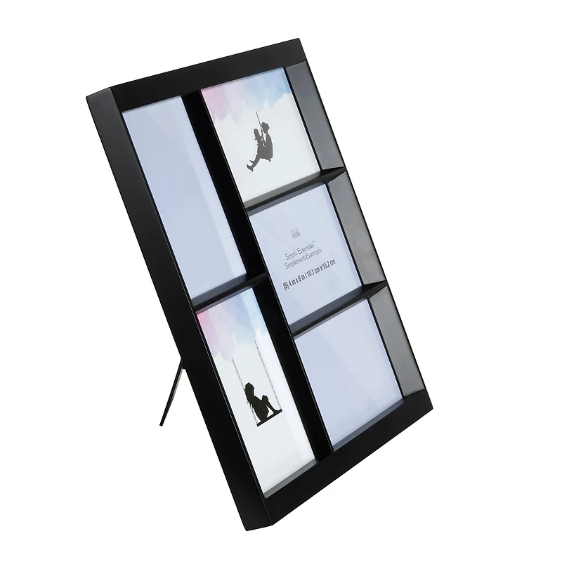 Simply Essentials™ 5 Opening 4" x 6" Black Collage Frame by Studio Décor®