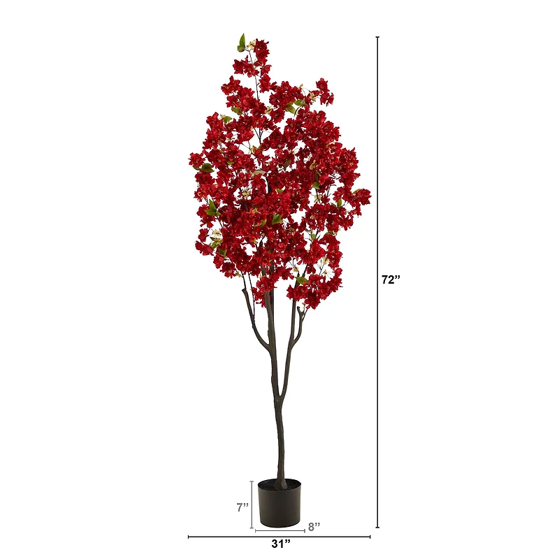 6ft. Potted Red Cherry Blossom Artificial Tree