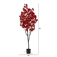 6ft. Potted Red Cherry Blossom Artificial Tree