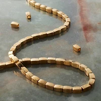 Gold Metal Square Tube Beads, 5mm by Bead Landing™