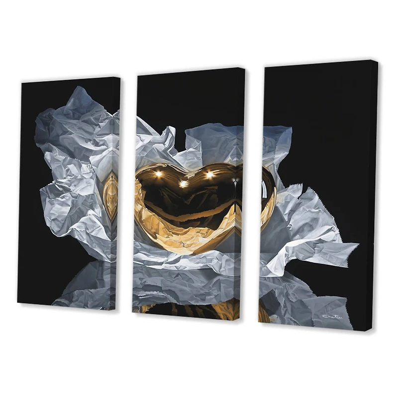 Designart - Heart Of Gold - Modern Canvas Wall Art