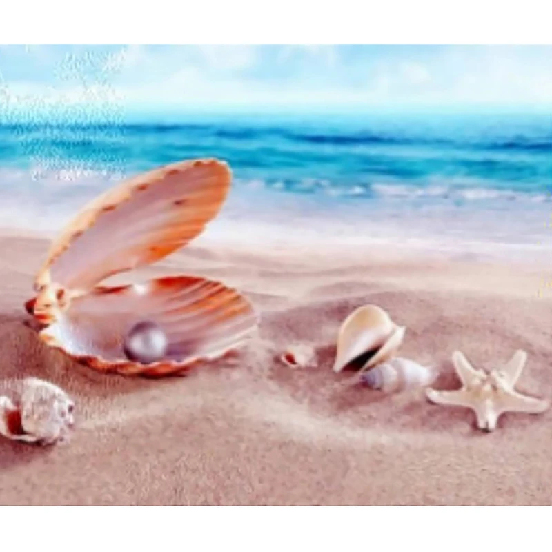 Sparkly Selections Beginner Seashells by the Seashore Diamond Painting Kit, Round Diamonds