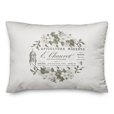 French Beekeeper Floral 14" x 20" Throw Pillow