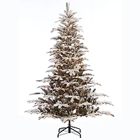 6.5ft. Pre-Lit Flocked Aspen Fir Artificial Christmas Tree, Clear Lights