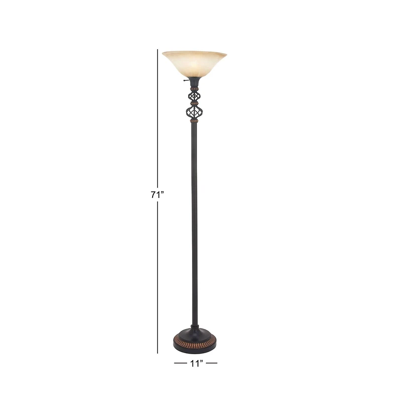 70" Black Metal Traditional Floor Lamp