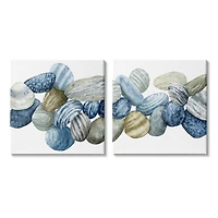 Stupell Industries Rows of Stones Organic Blue Brown Patterns Canvas Wall Art