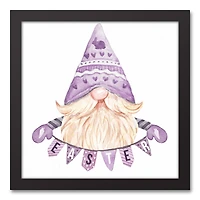 Easter Gnome Banner 12" x 12" Black Floating Framed Canvas