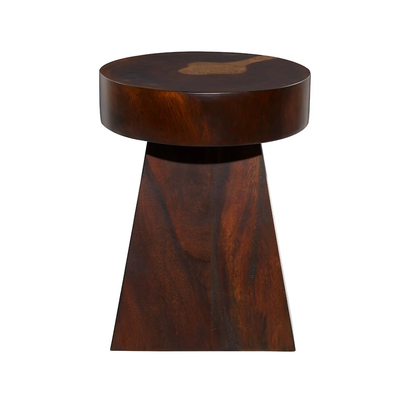 Brown Wood Contemporary Accent Table, 20" x 16" x 16"
