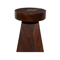 Brown Wood Contemporary Accent Table, 20" x 16" x 16"