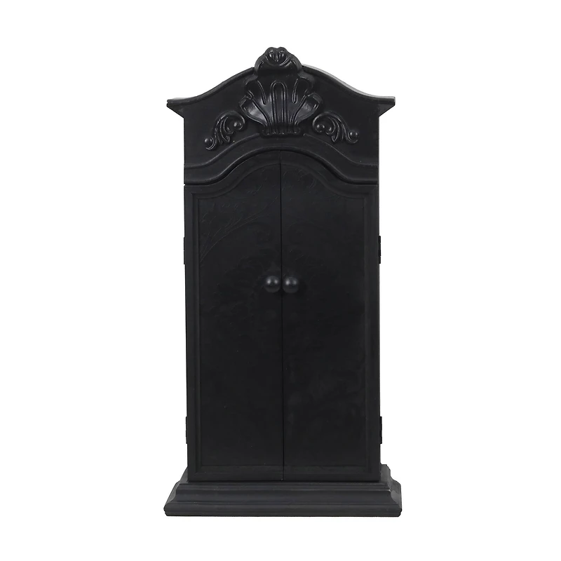21" Black Brocade Skull Cabinet Shelf Tabletop Décor by Ashland®