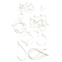 Premium Metals Rhodium Assorted Ear Wires by Bead Landing™