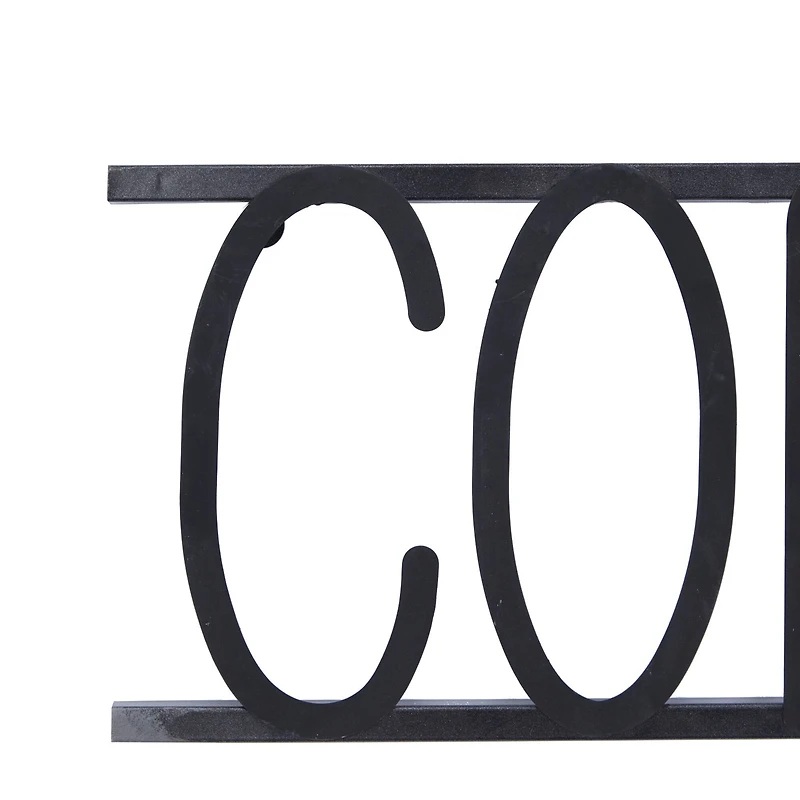 46" Black Coffee Time Iron Wall Sign