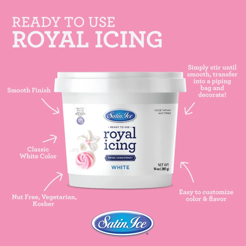 Satin Ice® White Royal Icing, 14oz.