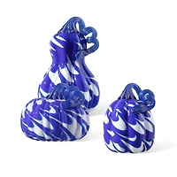 Glitzhome® Blue and White Glass Pumpkin & Gourd Set