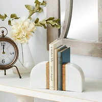 5" White Marble Modern Bookends, 2ct.