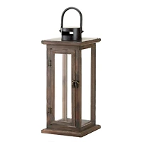 15.75" Lodge Wooden Lantern