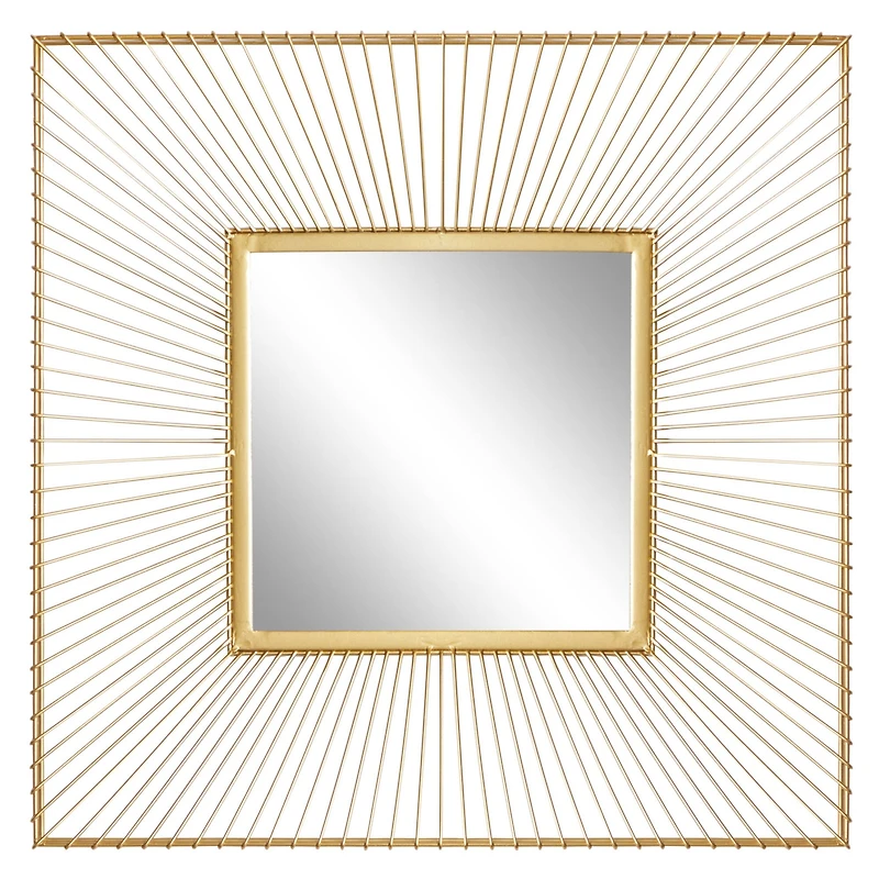 CosmoLiving by Cosmopolitan Gold Contemporary Metal Wall Mirror, 26" x 26"