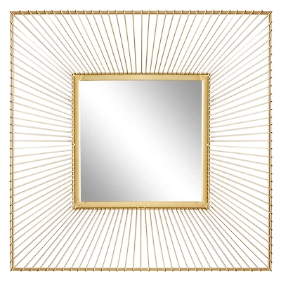 CosmoLiving by Cosmopolitan Gold Contemporary Metal Wall Mirror, 26" x 26"