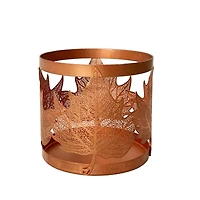 3.75" Rose Gold Leaf Metal Candle Holder by Ashland®