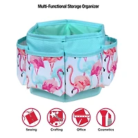 SINGER® Flamingo Print Sewing Spinning Tabletop Organizer