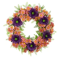21" Mixed Daisy Wreath