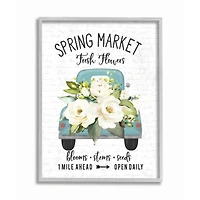 Stupell Industries Spring Market Truck With Countryside Flowers Gray Framed Wall Art