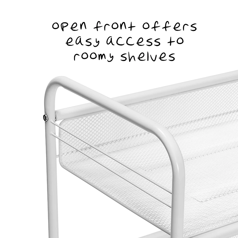 Honey Can Do White 3-Tier Mesh Rolling Cart