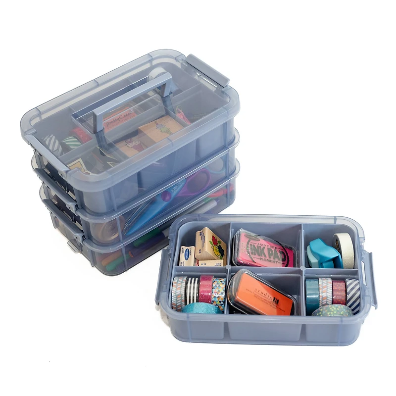 Everything Mary Four Tray Plastic Storage Organizer