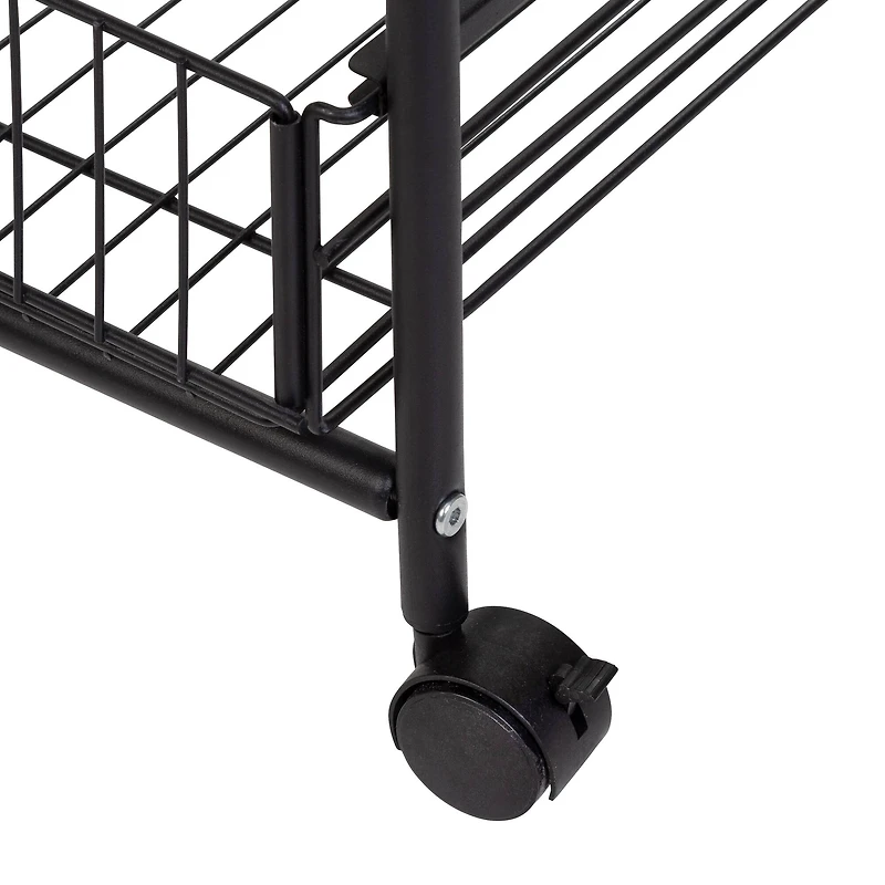 Honey Can Do Black 4-Tier Rolling Cart