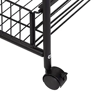 Honey Can Do Black 4-Tier Rolling Cart