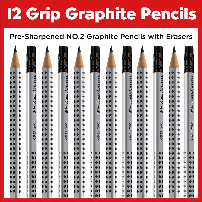 Faber-Castell HB Graphite GRIP Writing EcoPencils, 12ct.