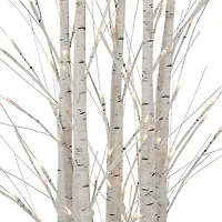 4ft. Pre-Lit White Birch Twig Tree Cluster Christmas Decoration, Warm White LED Lights